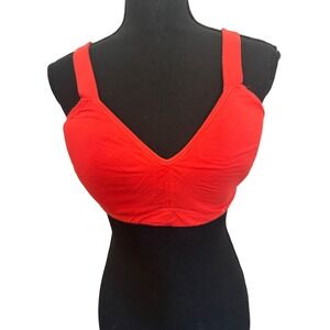 Kindly Yours Bra XL Poppy Red Wireless‎ Stretch Bralette Modal Spandex